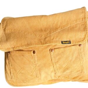Wrangler Tan Front Flap Corduroy Bag 70s Excellent